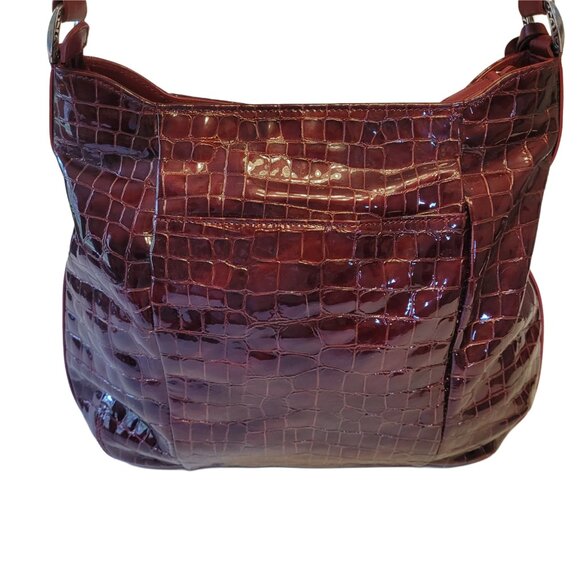 Brighton Croc Embossed Patent Leather Zip Tote - Picture 2 of 14